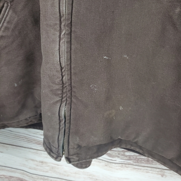 Carhartt Men's 3XL Brown Fleece Sherpa Lined Hooded Duck Canvas Jacket Coat - Picture 5 of 14